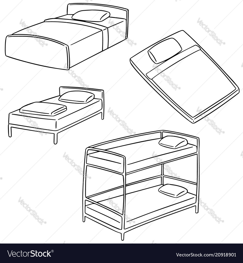 Set of bed Royalty Free Vector Image - VectorStock