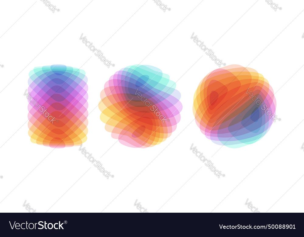 Set of various overlapping elements abstract