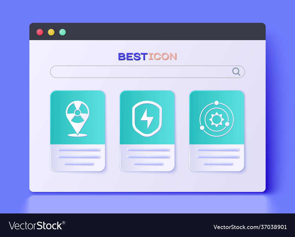 Set secure shield with lightning radioactive Vector Image Set secure shield with lightning radioactive