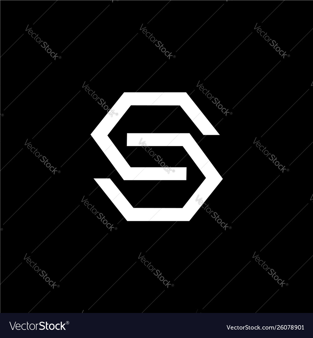 Simple s csc cc initials geometric line art vector image Simple s csc cc initials geometric line art