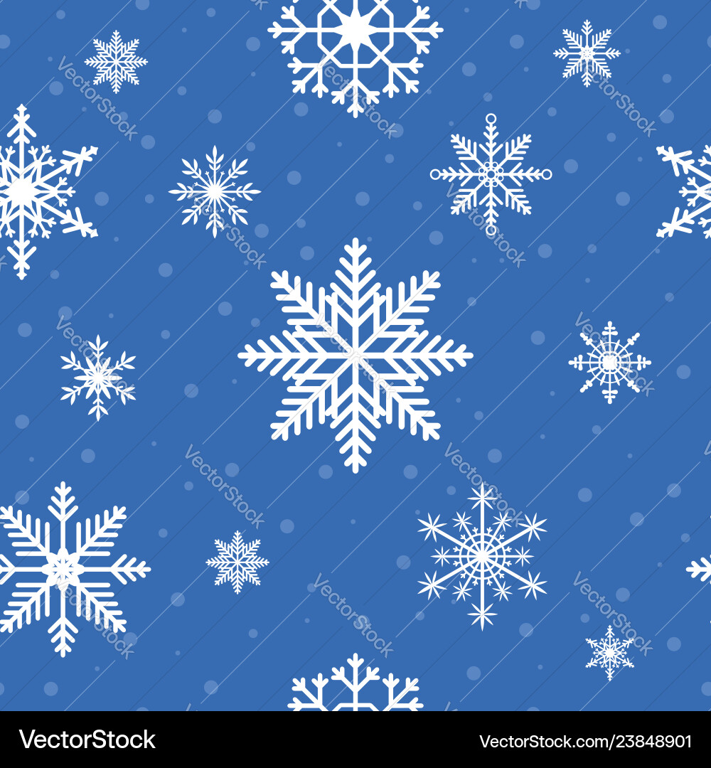 Snowflakes seamless pattern Royalty Free Vector Image