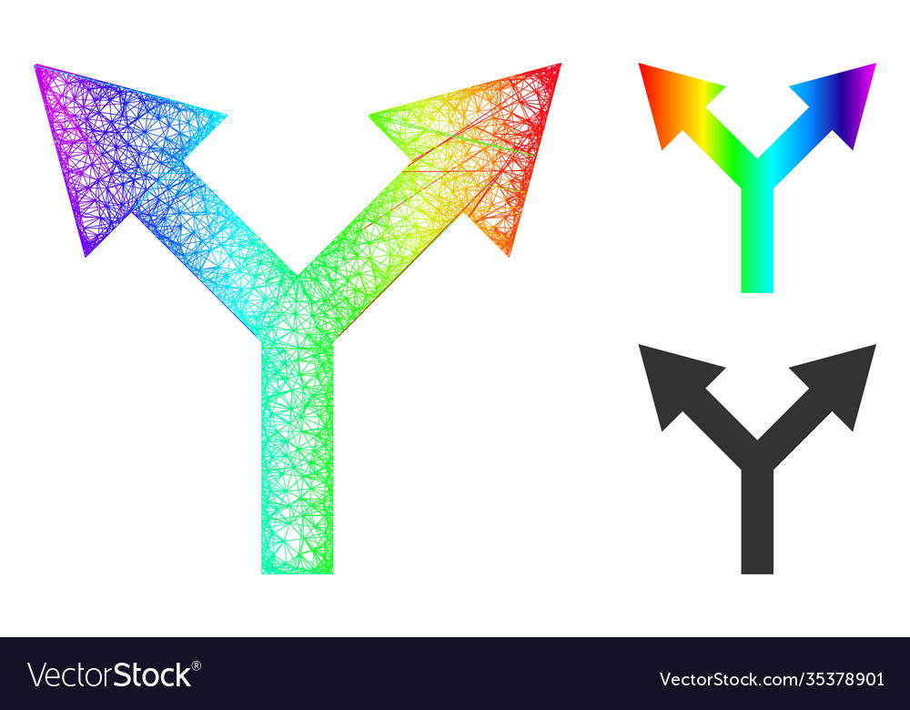 Spectral network gradient bifurcation arrow up vector image Spectral network gradient bifurcation arrow up