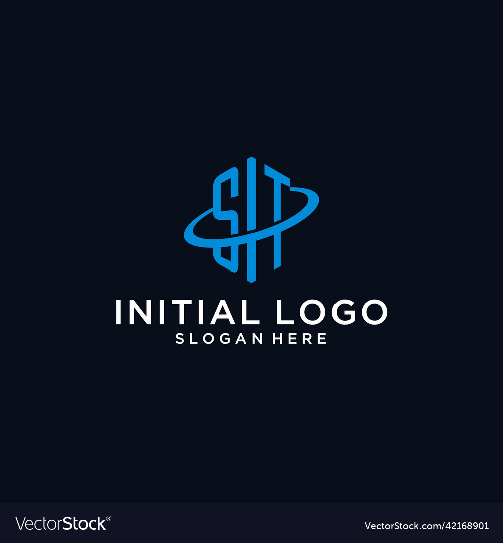 St initial monogram logo with hexagonal shape Vector Image St initial monogram logo with hexagonal shape
