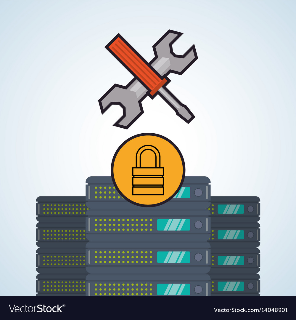 Web hosting design data center icon isolate