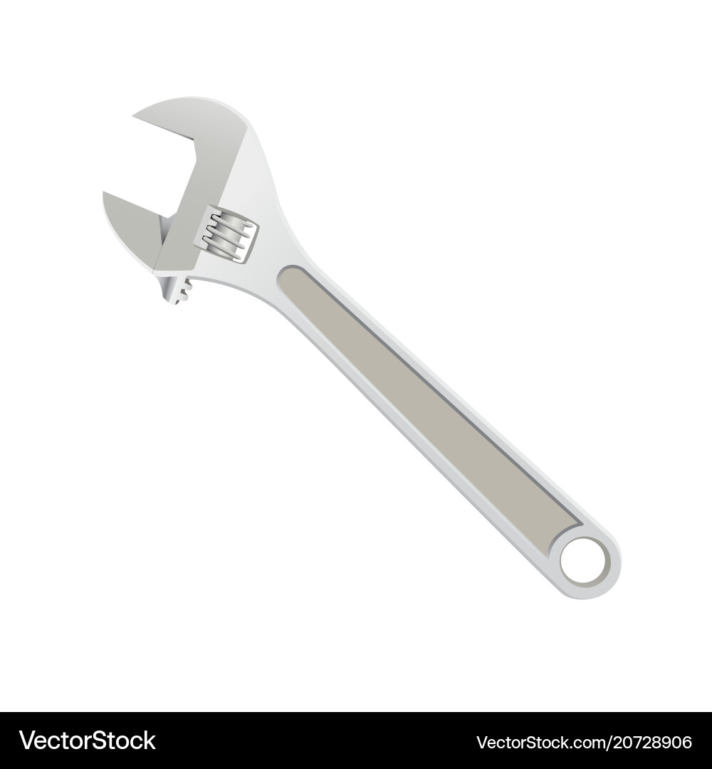 Adjustable monkey wrench isolate on white Vector Image