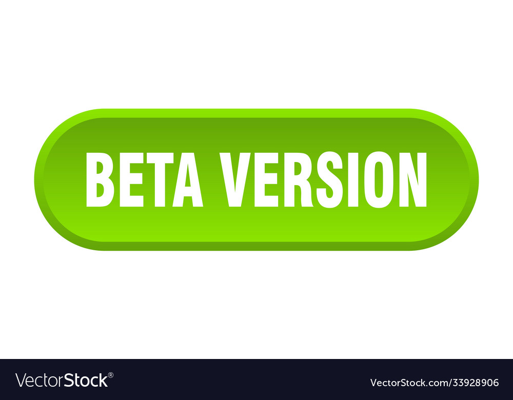 Beta version button rounded sign on white