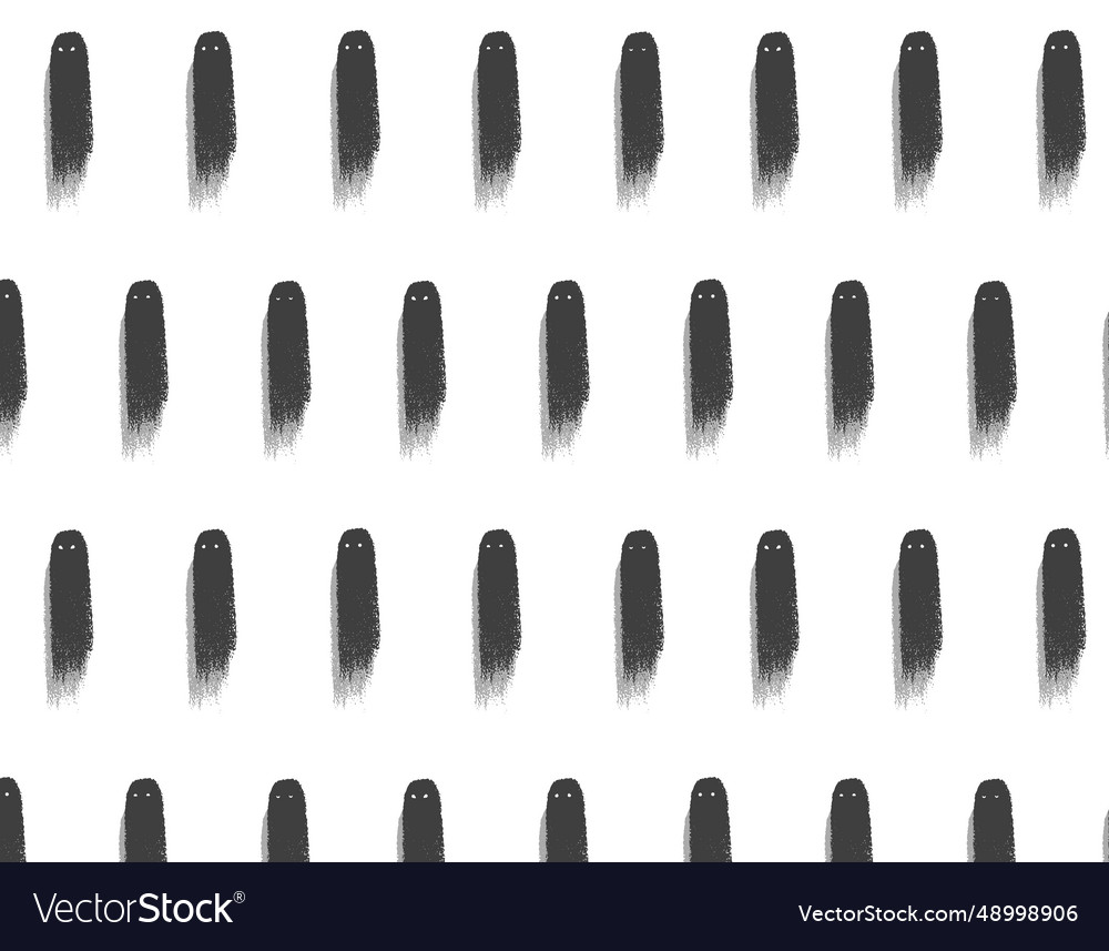 Black ghost pattern on transparent background vector image Black ghost pattern on transparent background