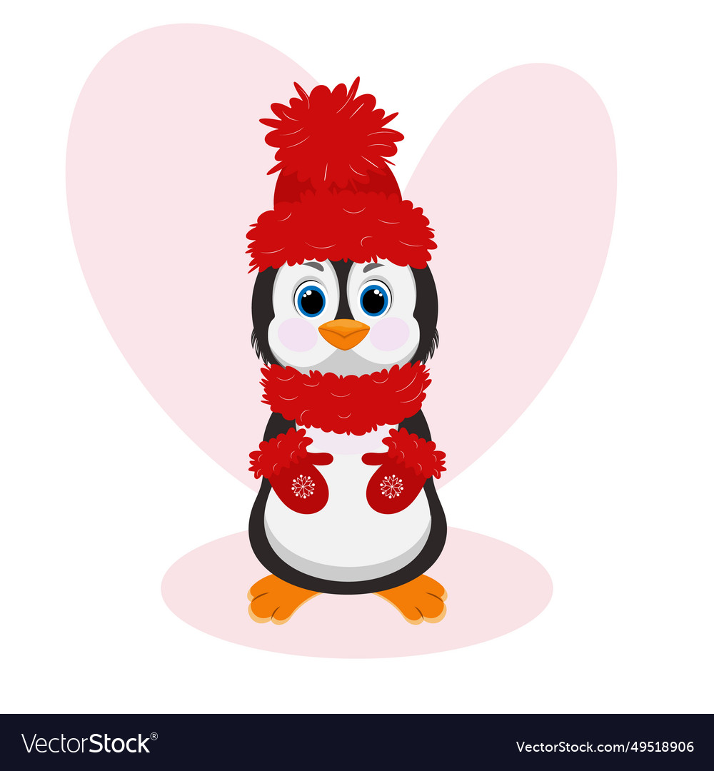 Christmas penguin character happy new year