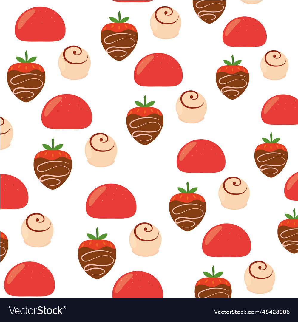 Colored seamless pattern background with chocolate