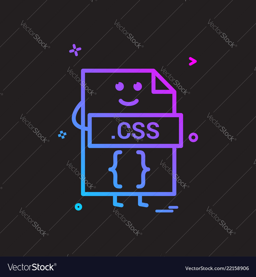 Computer css file format type icon design vector image Computer css file format type icon design
