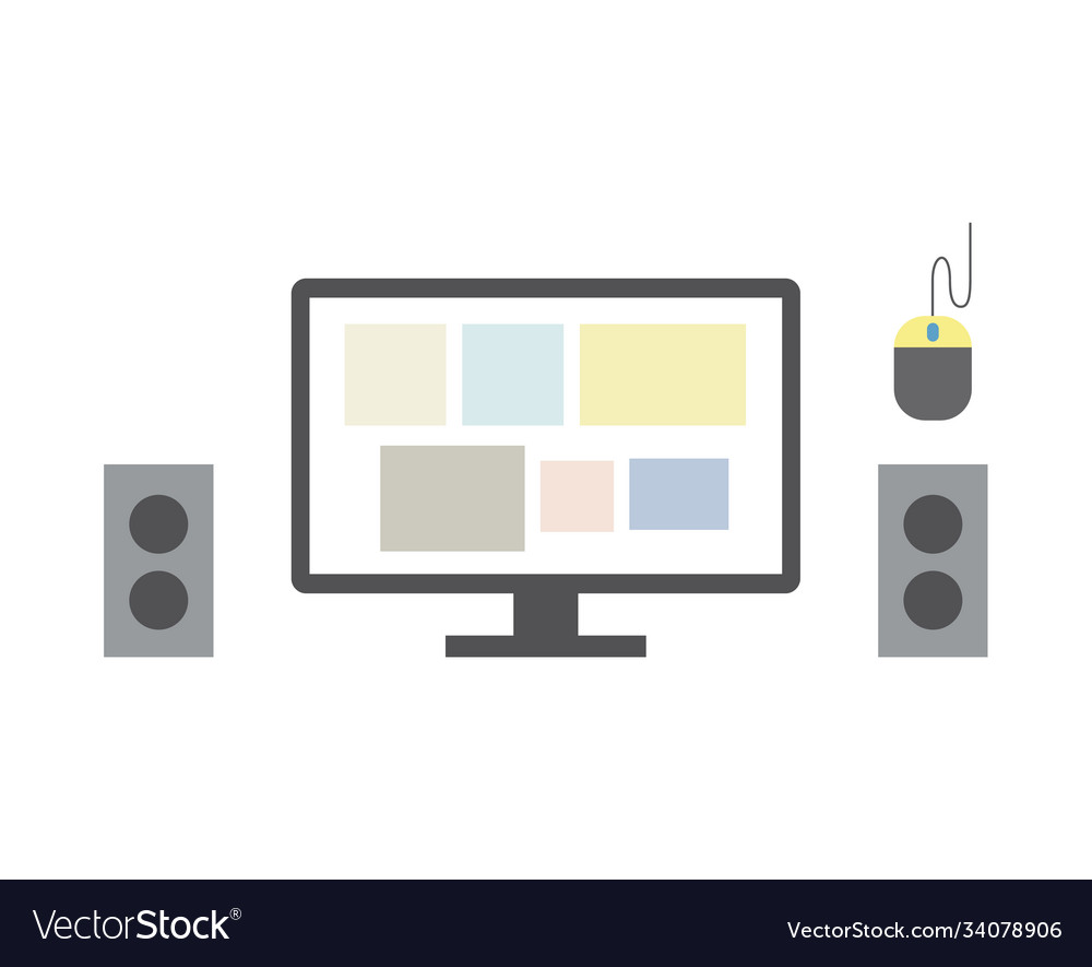 Computer display with sound boosters and mouse