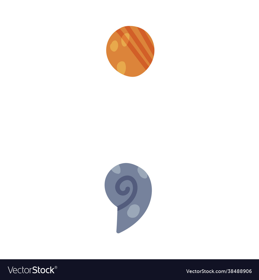 Dinosaur dot and comma as punctuation marks vector image Dinosaur dot and comma as punctuation marks