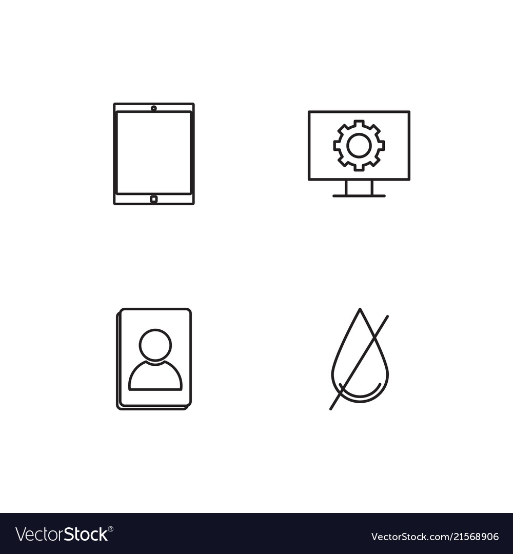 Electrical devices linear icons set simple