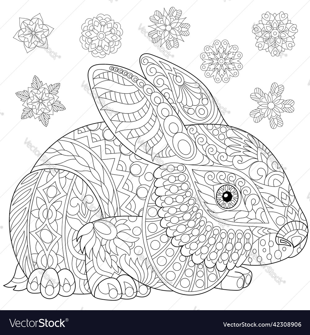 Entangle stylized rabbit and snow