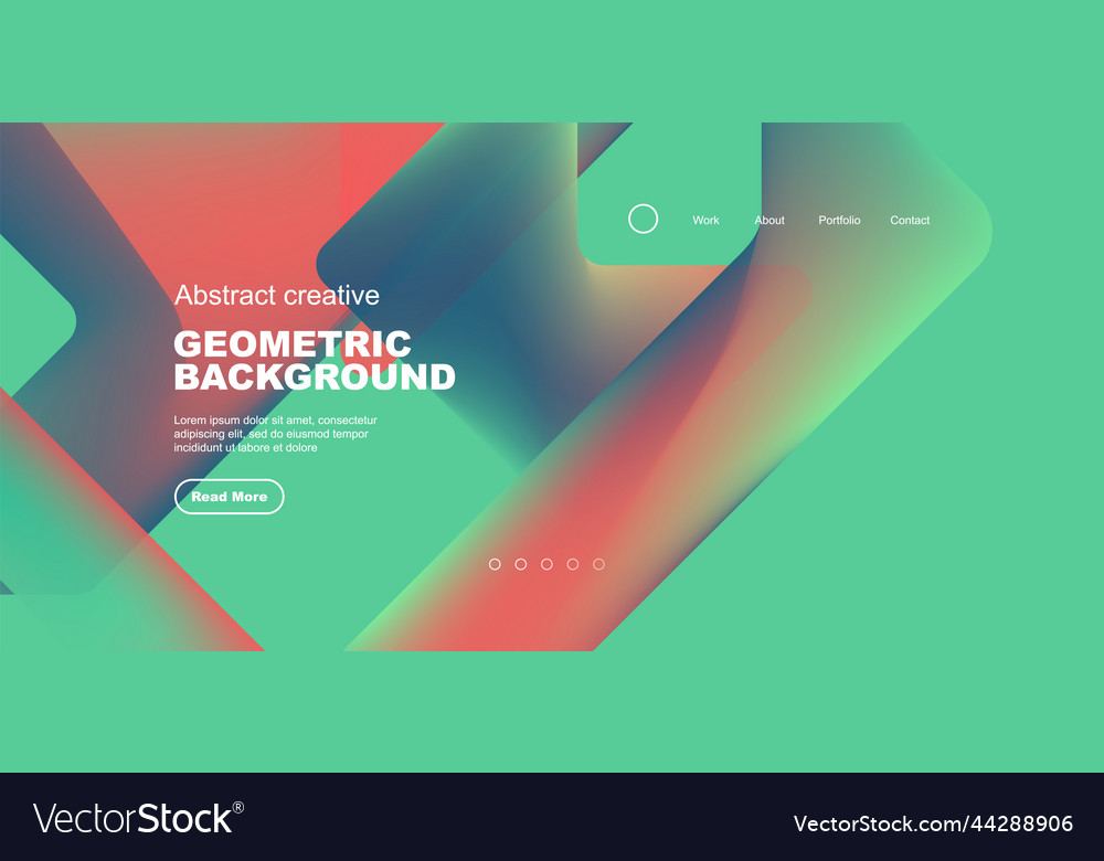 Fluid gradient triangles landing page background vector image Fluid gradient triangles landing page background