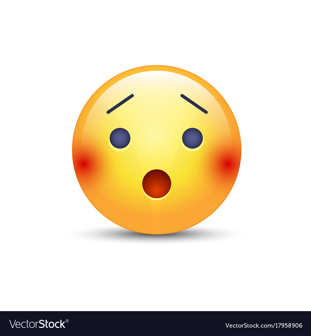 Frightened smiley with an open mouth Royalty Free Vector