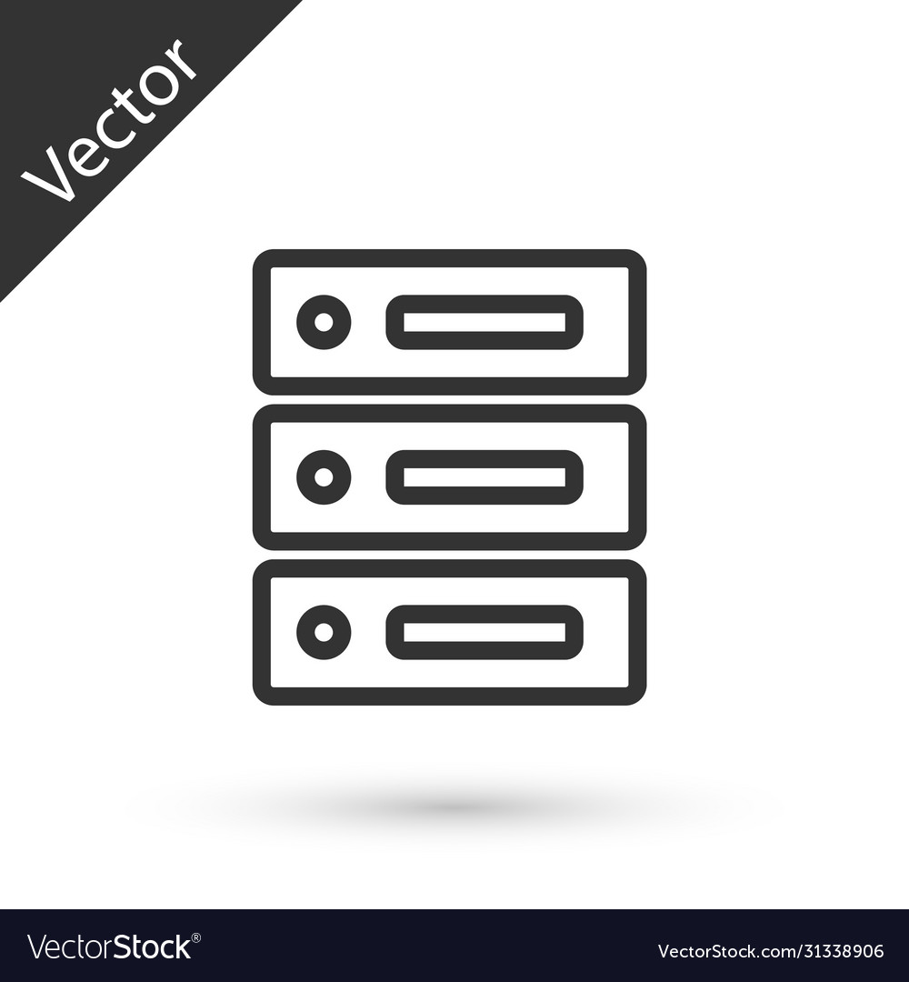 Grey Line Server Daten Web Hosting-Symbol isoliert vector image Grey Line Server Daten Web Hosting-Symbol isoliert