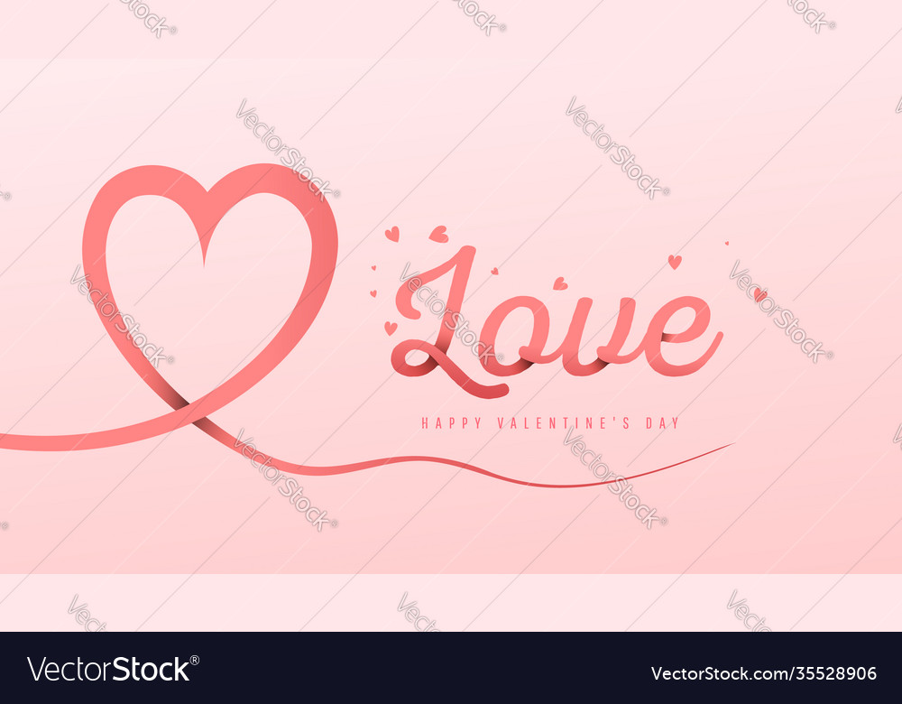 Hand Drawn Valentines Day Love Banner Template Vector Image