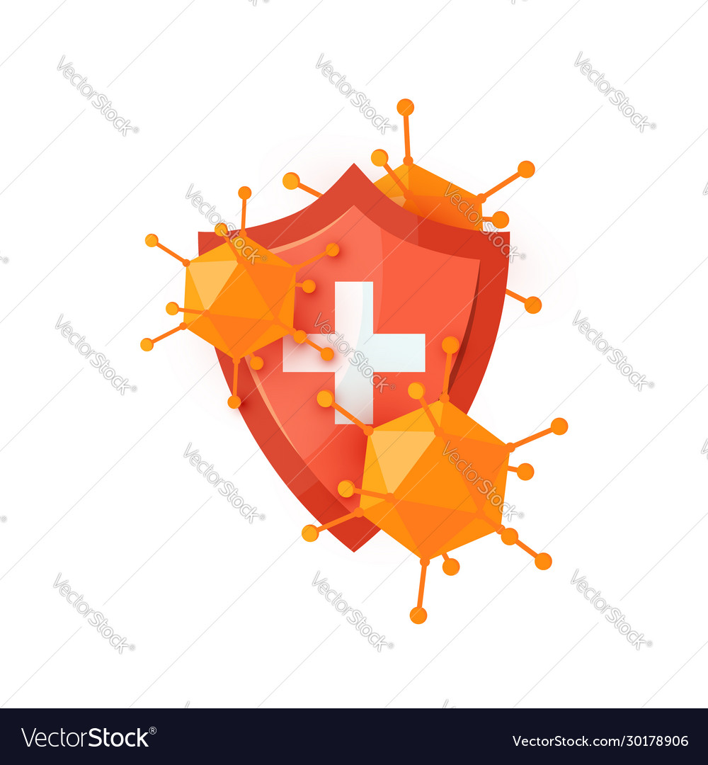 Immune system icon in cartoon style Royalty Free Vector