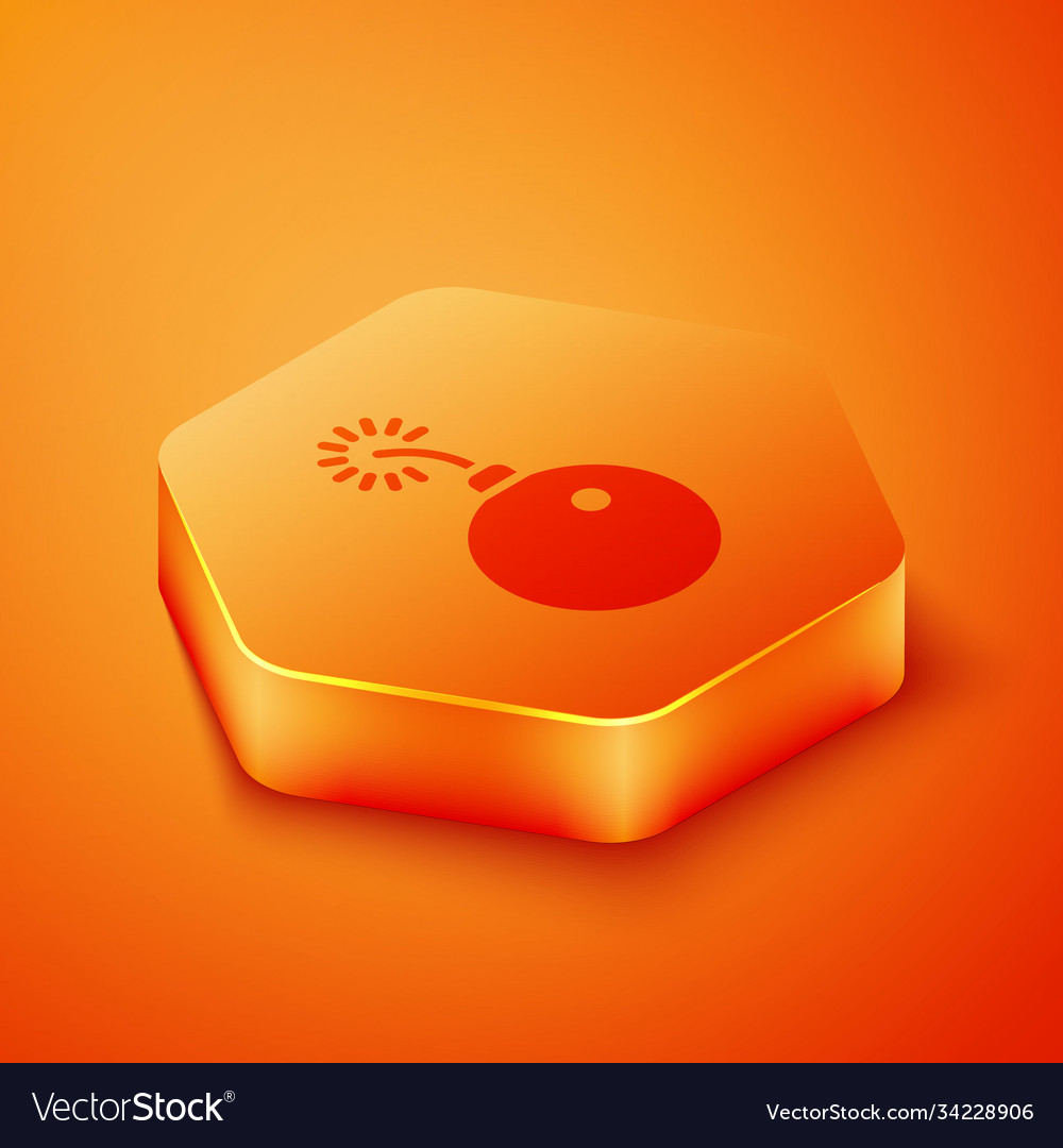 Isometric bomb ready to explode icon isolated