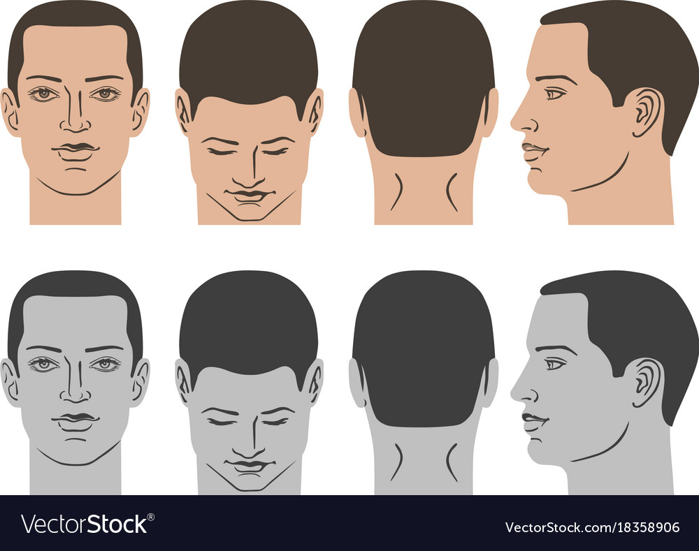 Man Headset - Front, Side & Back Views