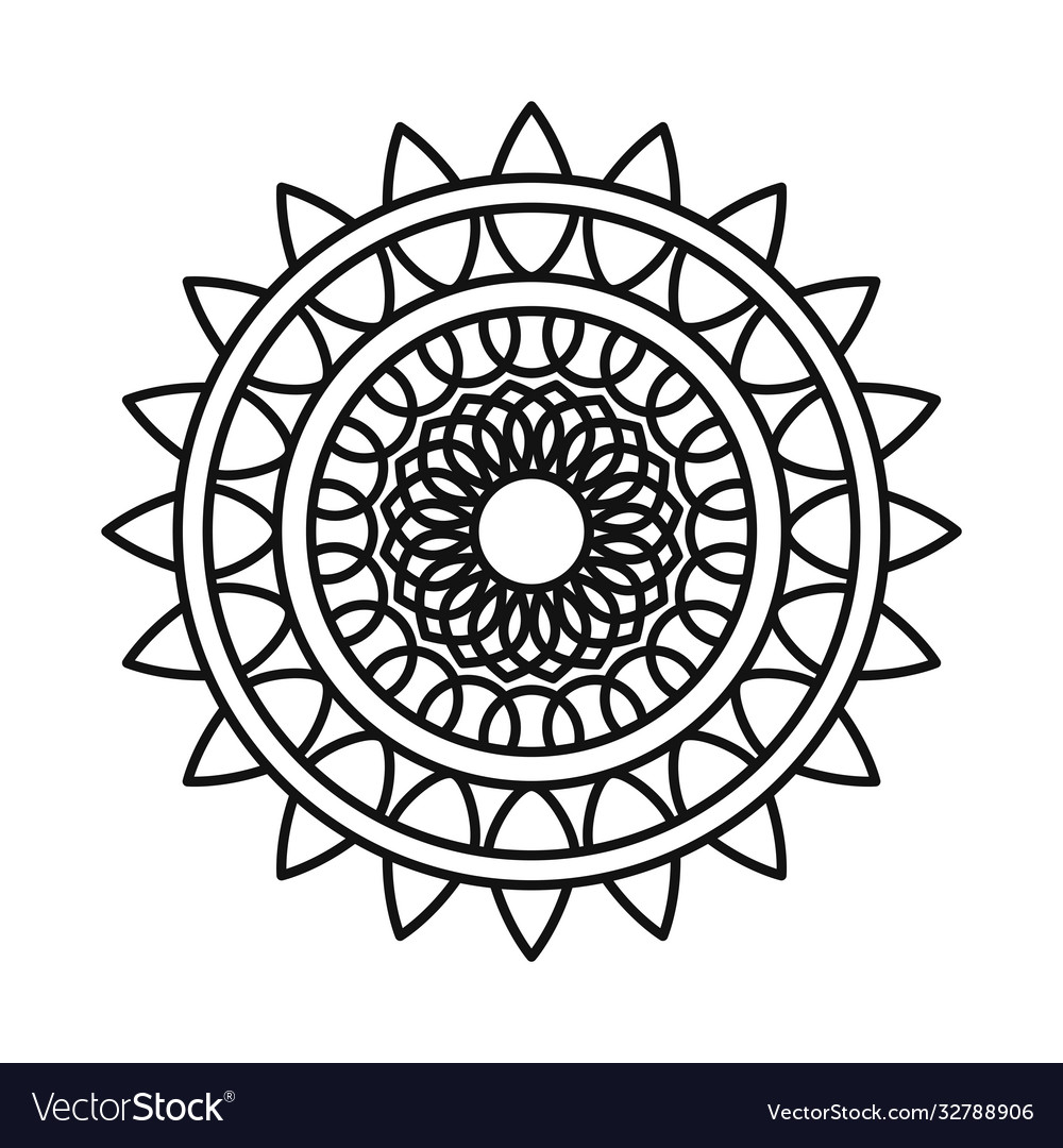 Mandala motif floral decoration mystical line