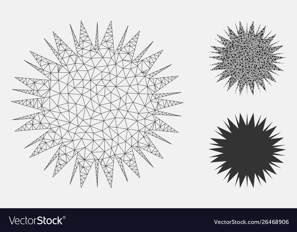 Microbe spore mesh wire frame model