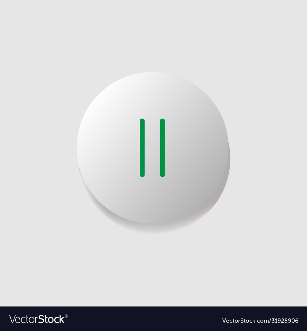 Modern icon button design pause isolated on white