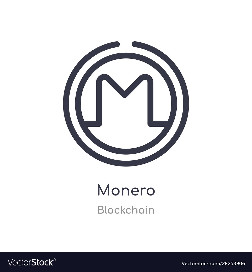 Monero outline icon isolated line from blockchain