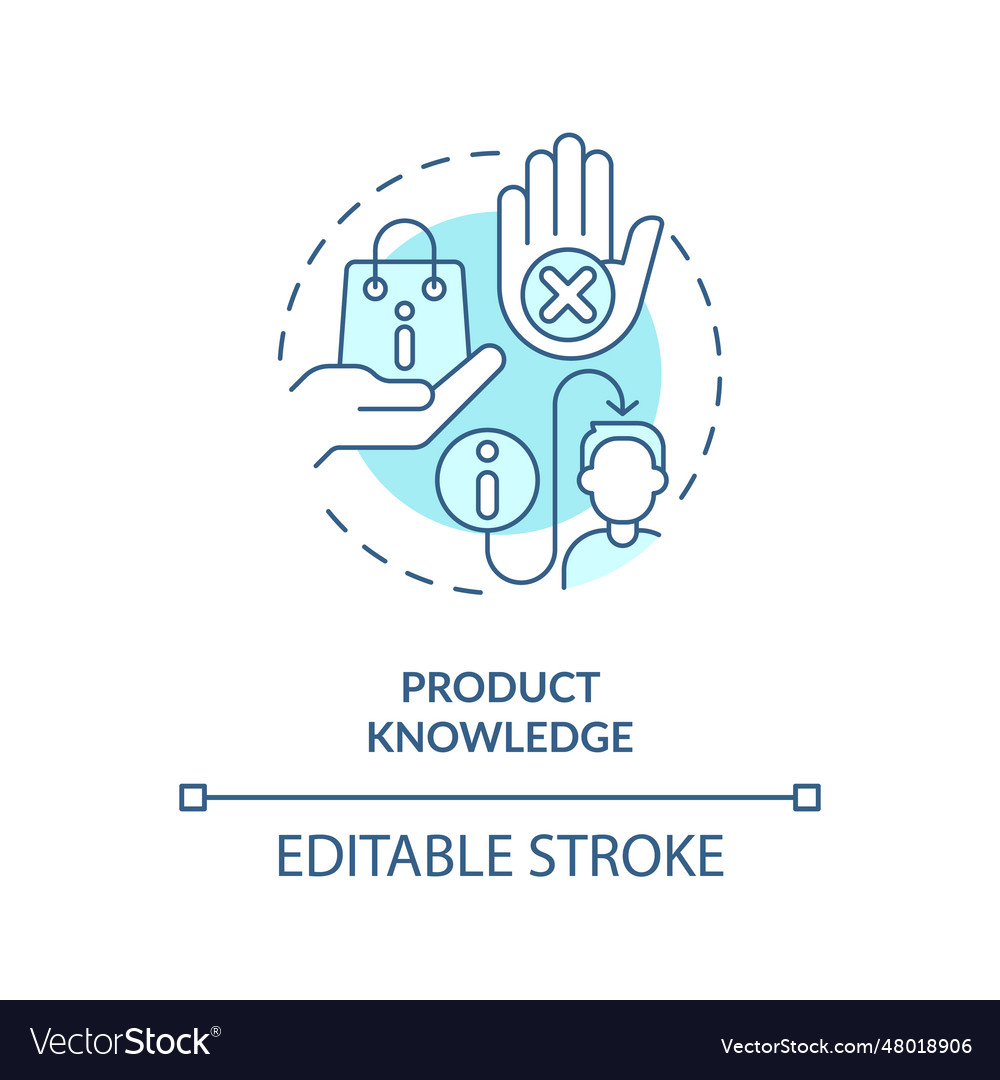 Product knowledge soft blue concept icon