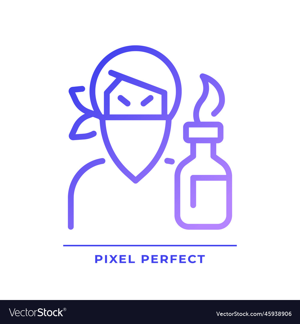 Rebel pixel perfect gradient linear icon vector image Rebel pixel perfect gradient linear icon