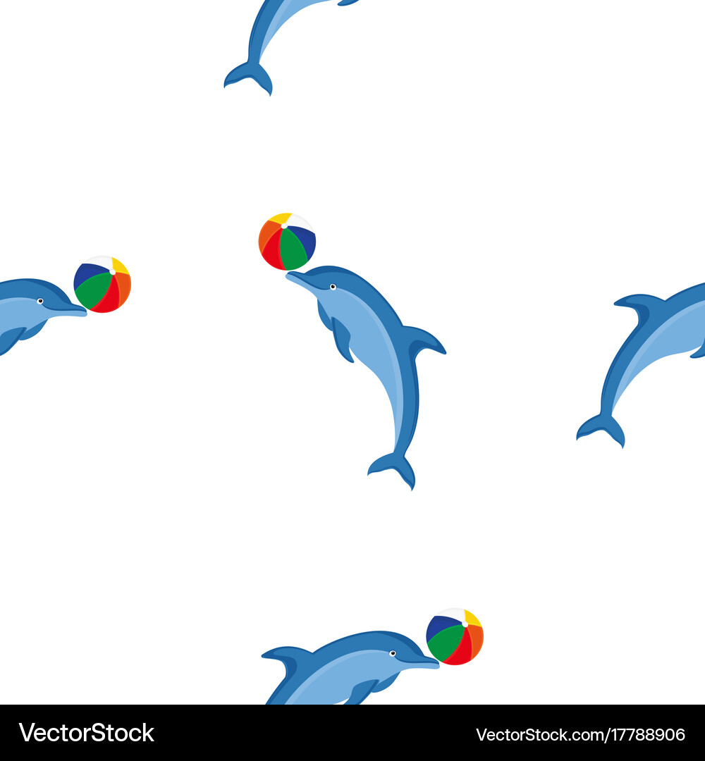 Seamless pattern dolphins Royalty Free Vector Image