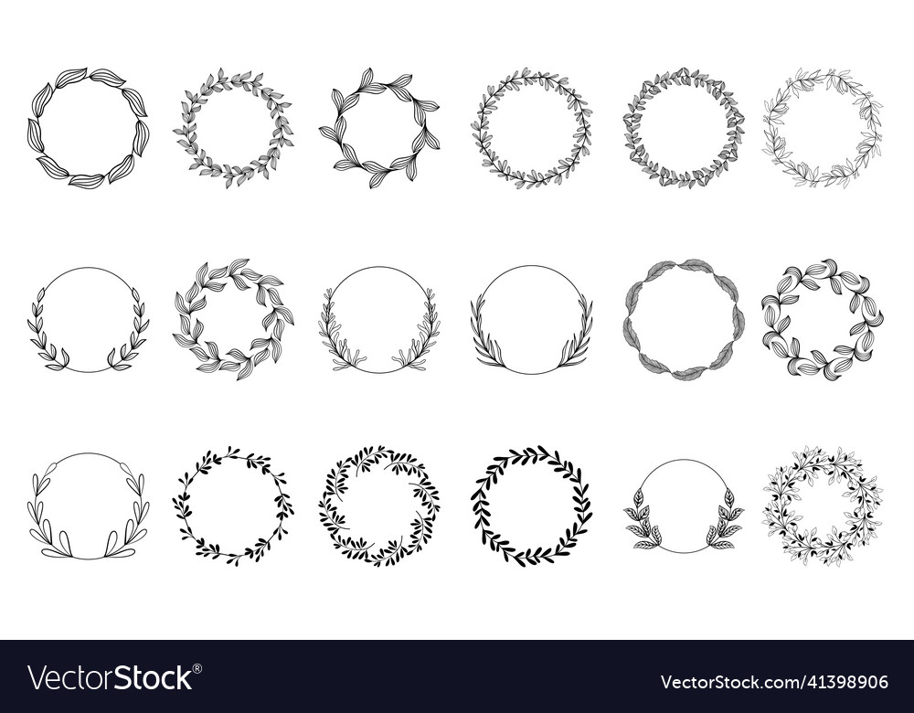 Set of botanical design frames vector image Set of botanical design frames