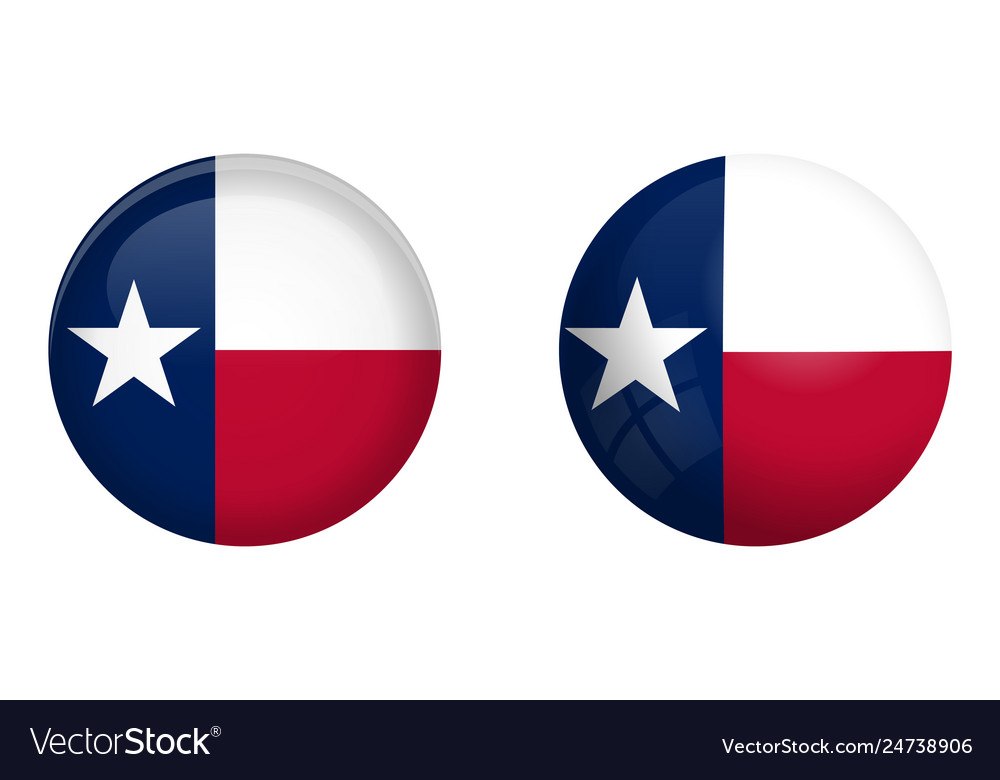 Texas einsamer Stern Flagge unter 3d Kuppel Knopf