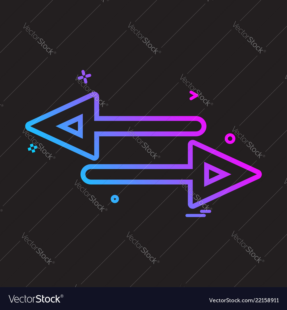 Arrow cross two way icon design