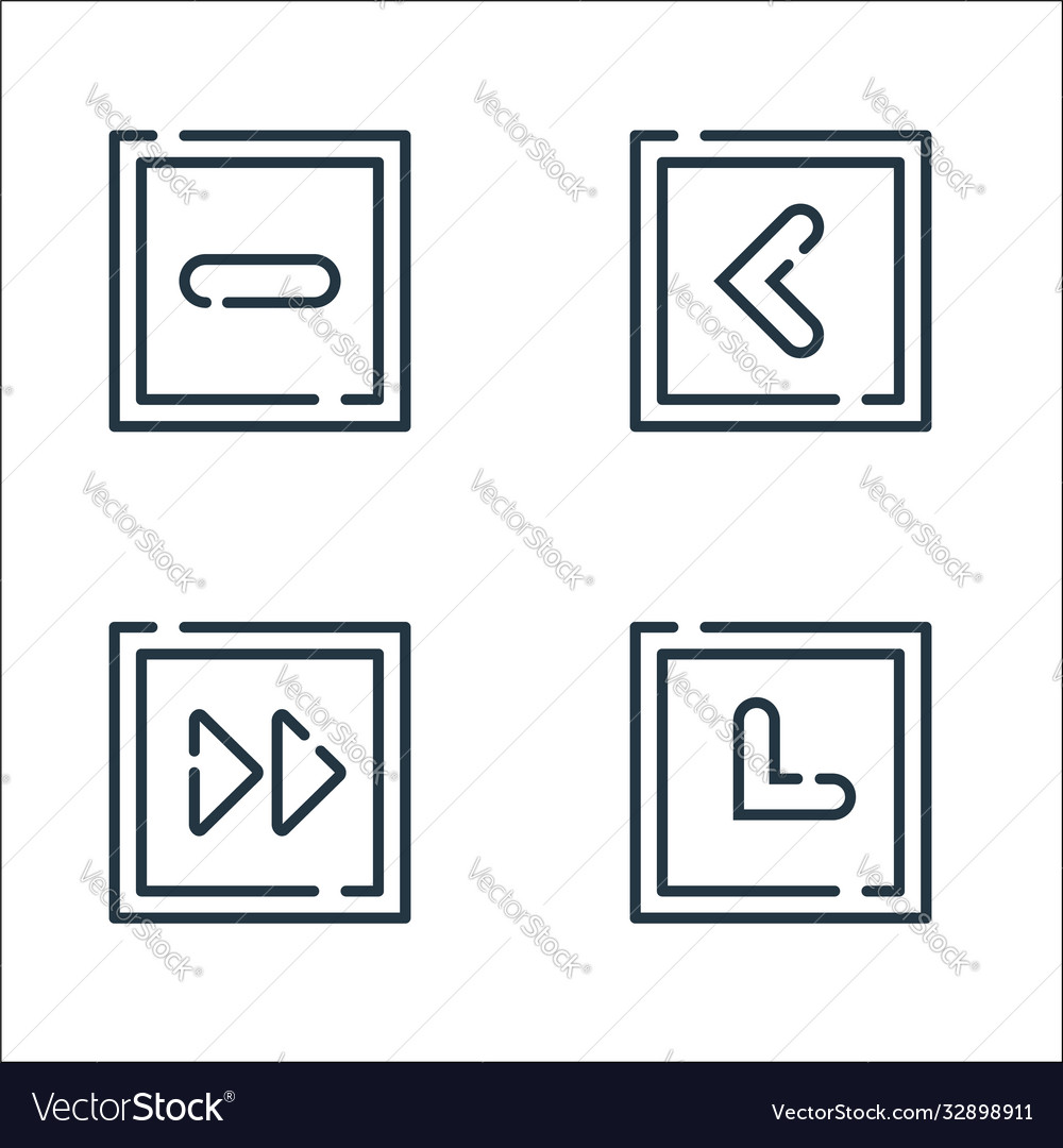 Arrow line icons linear set quality vector image Arrow line icons linear set quality