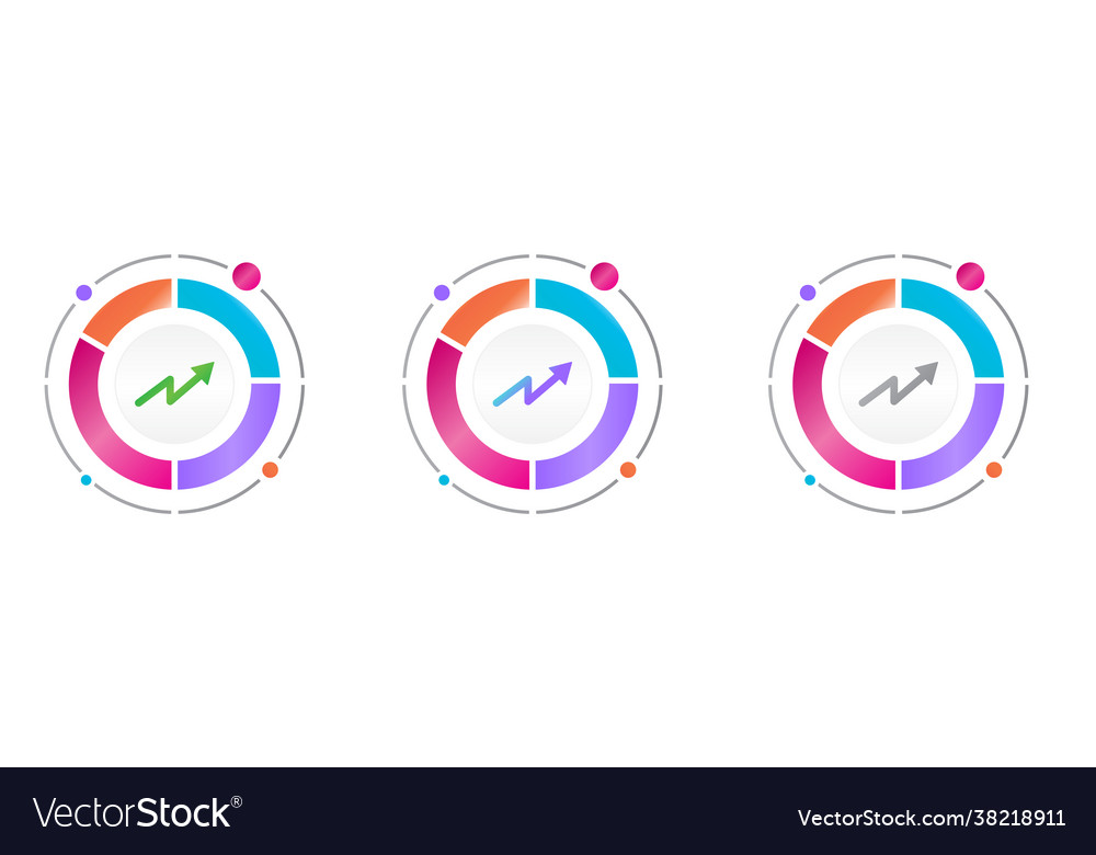 Circle diagram with progress graph icon