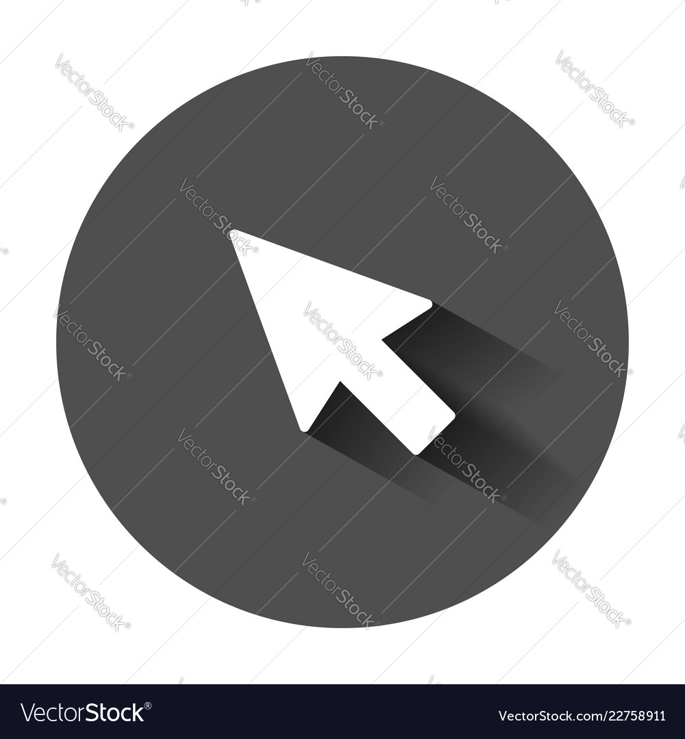 Computer mouse cursor icon in flat style arrow vector image Computer mouse cursor icon in flat style arrow
