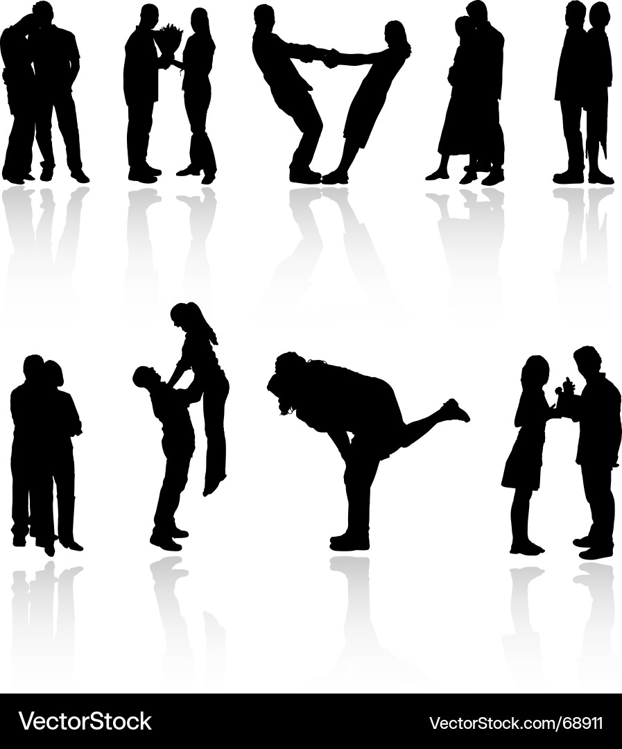 Couples silhouettes Royalty Free Vector Image - VectorStock