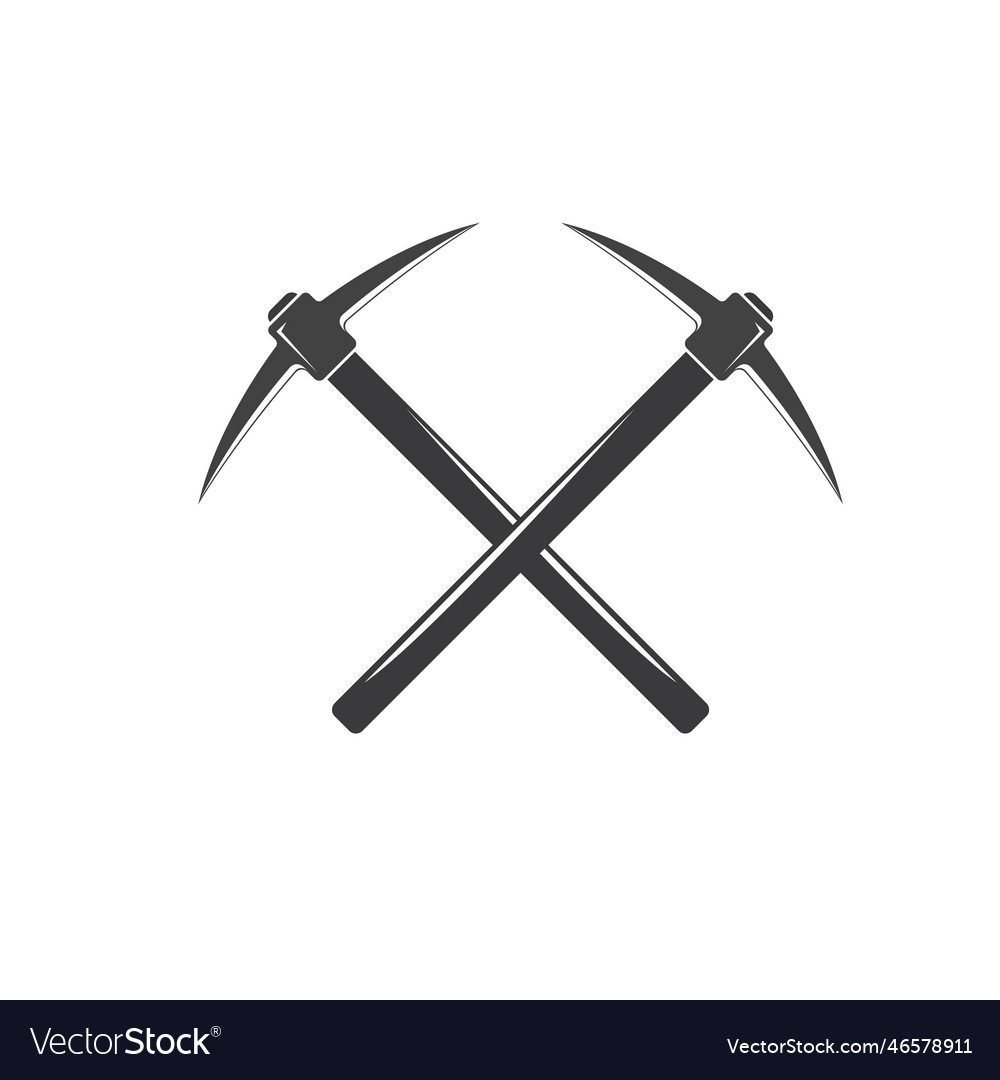 Crossed pickaxe icon element design template