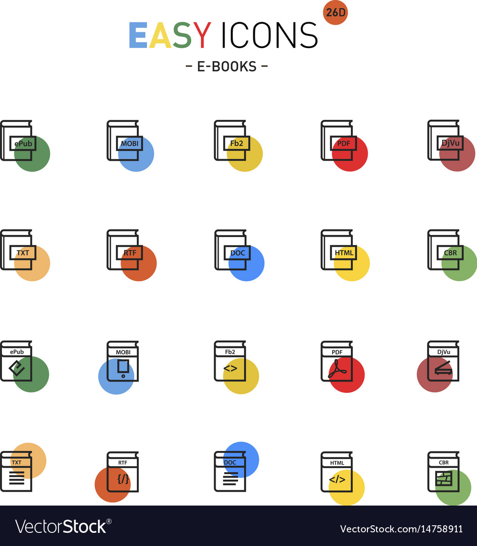 E-Book Format Icons