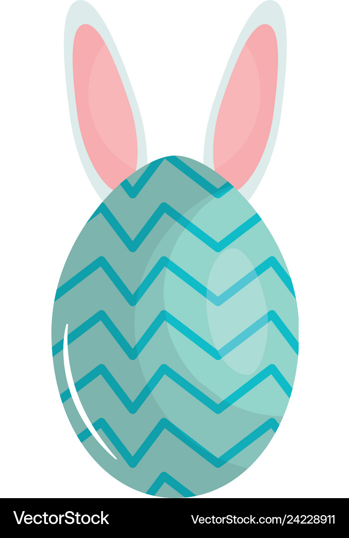 Egg painted with rabbit ears easter icon Vector Image