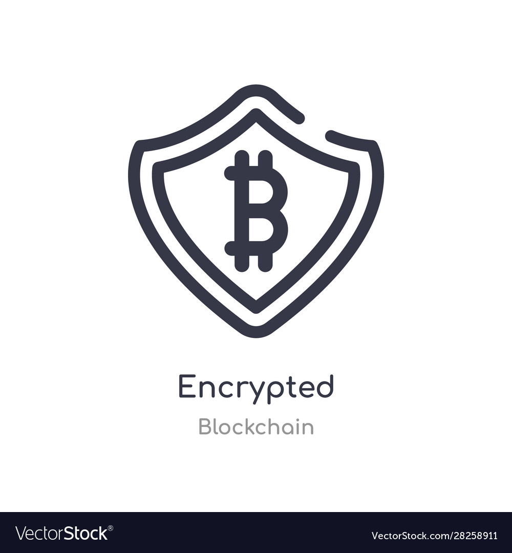 Encrypted outline icon isolated line from vector image Encrypted outline icon isolated line from