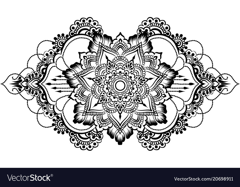 Ethnic indian line art border