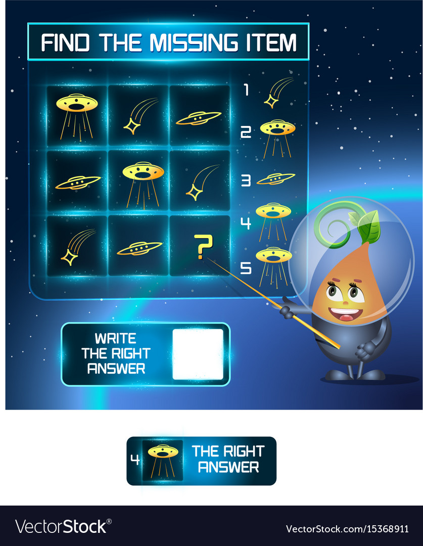 Find the missing item ufo shape