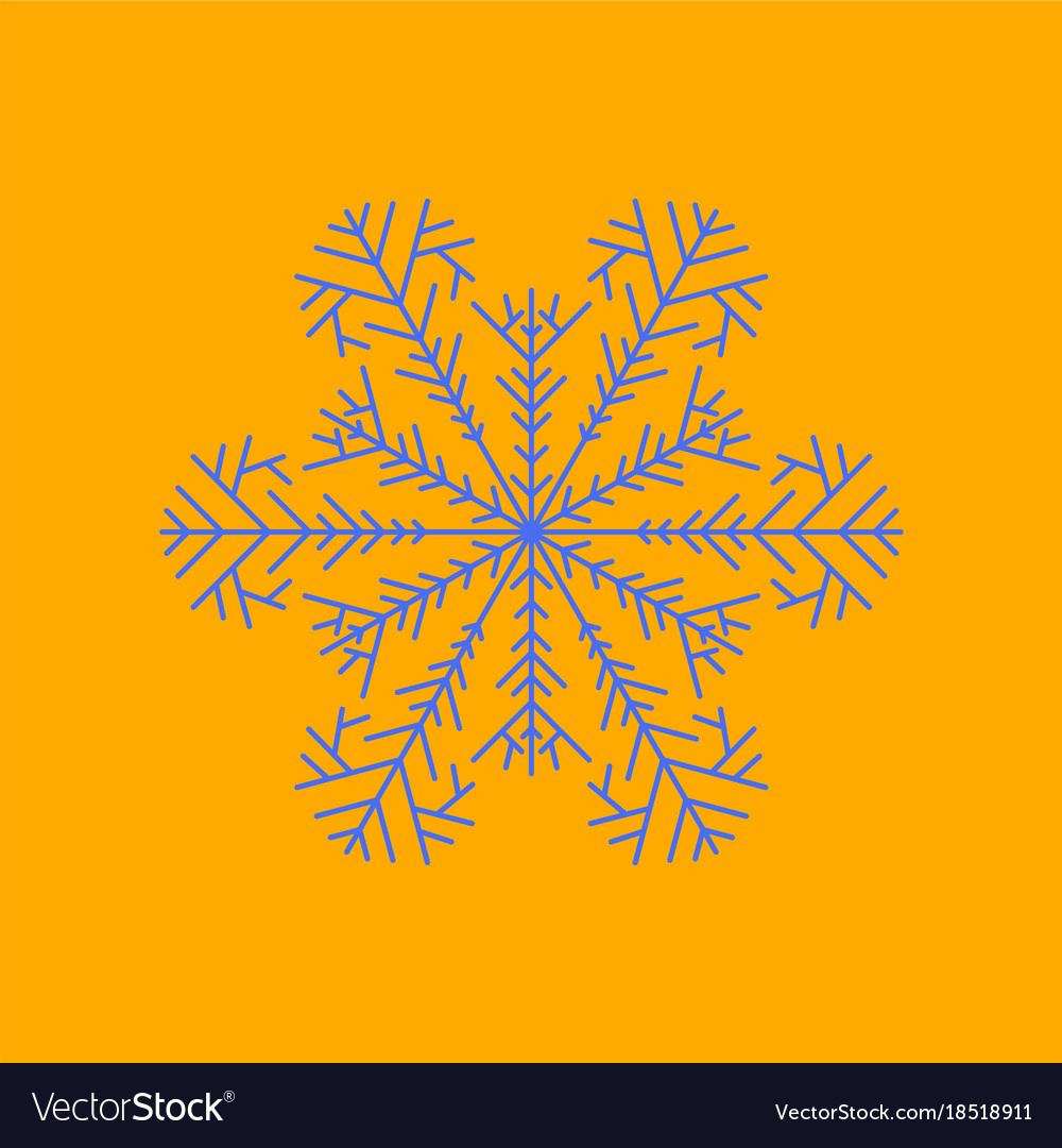 Flat on background of snowflake