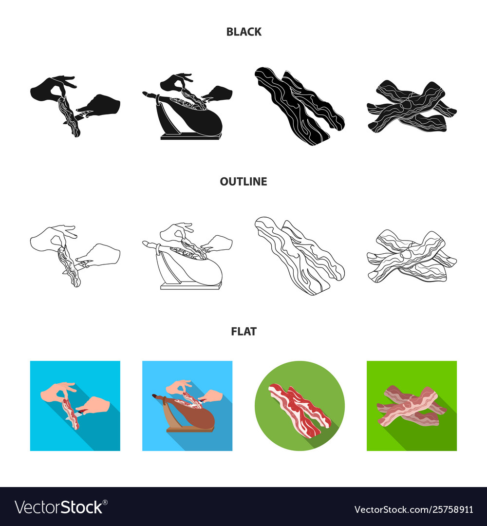 Isolated object and bacon sign collection
