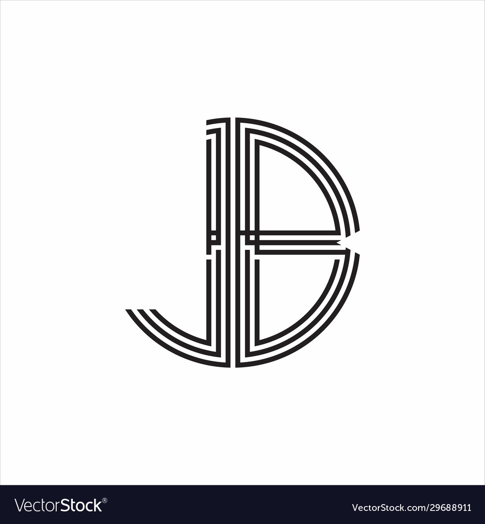 Jb logo monogram triple ribbon style line design Vector Image Jb logo monogram triple ribbon style line design