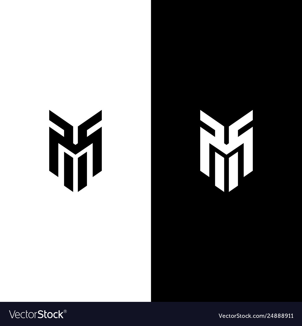 Letter m line logo design