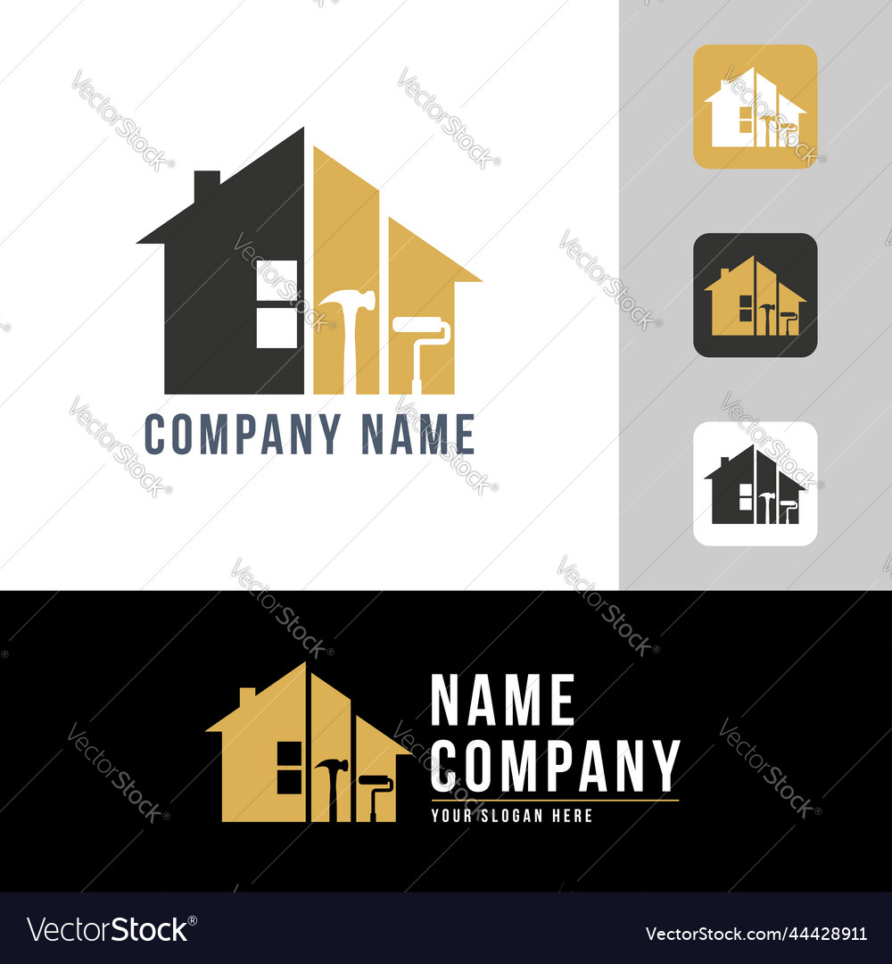 Logo for building company real estate Royalty Free Vector